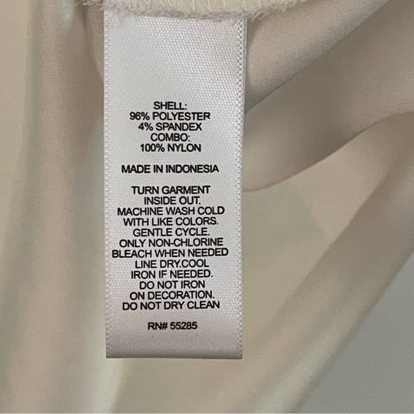 EXPRESS Off White Lace Shoulder w/Black Trim and Zipper Detail SIZE L - Picture 6 of 7